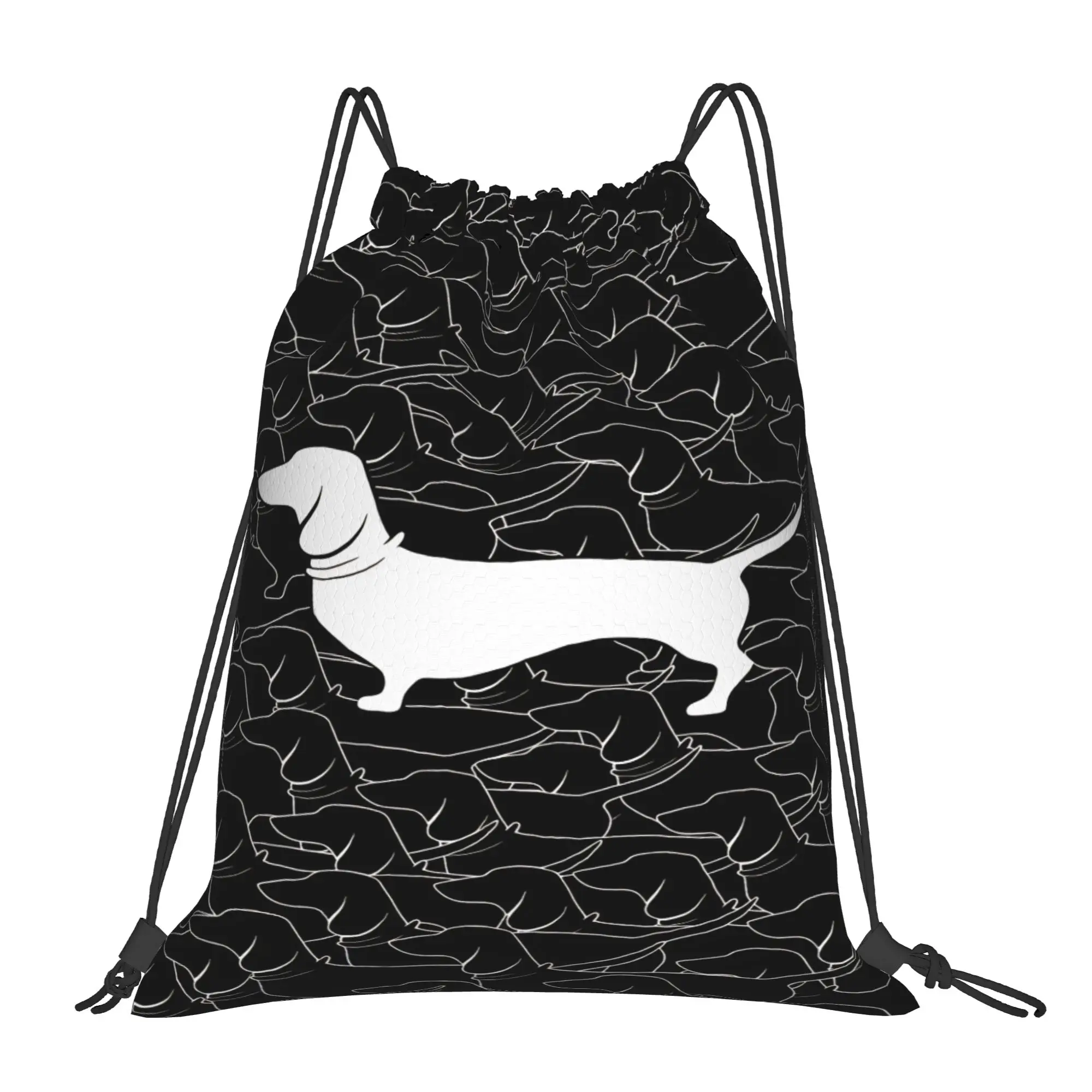 Dachshund Drawstring Bag  Retro Sports Camping Backpacks For Women Lightweight Sackpack String Bags
