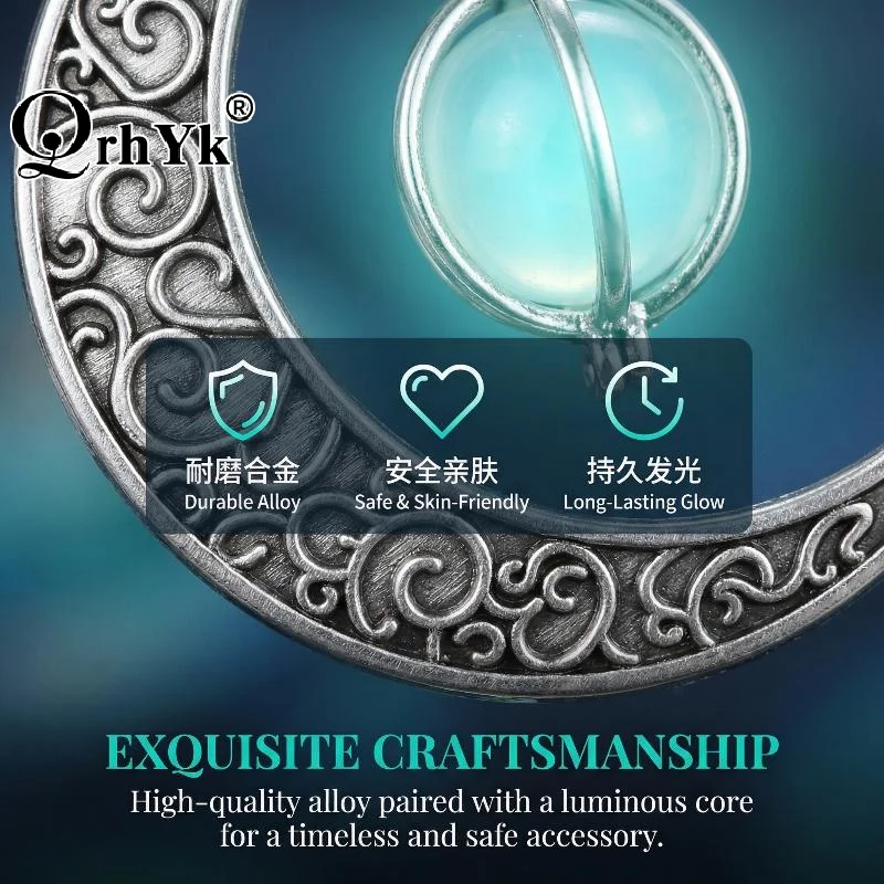 Moon Pendant Car Hanging Ornament Bohemian Crystal Crescent Rearview Mirror Charm Lucky Feng Shui Decal for Car Decoration