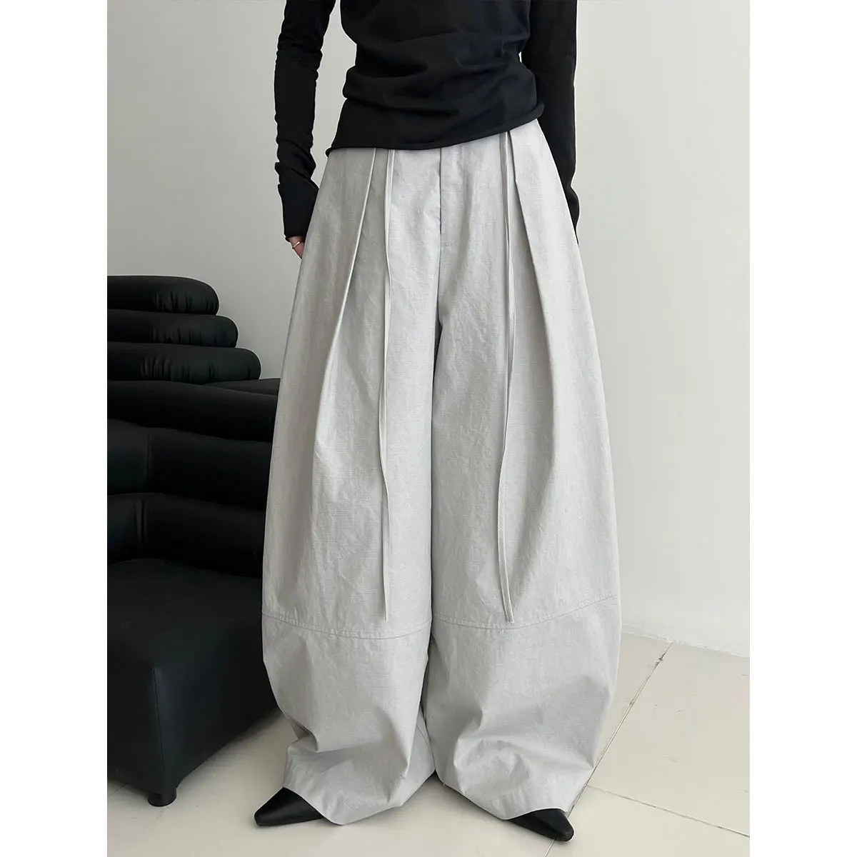 

Pleated Loose Drape Drawstring Balloon Pants Women's New Autumn Lazy Sense Versatile Trousers