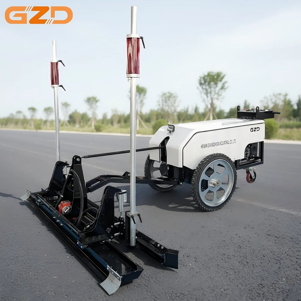 GZD Automatic 2.5m 3m Work Length Laser Concrete Screed Walk-behind Leveling Road Machine Cement Concrete Paver