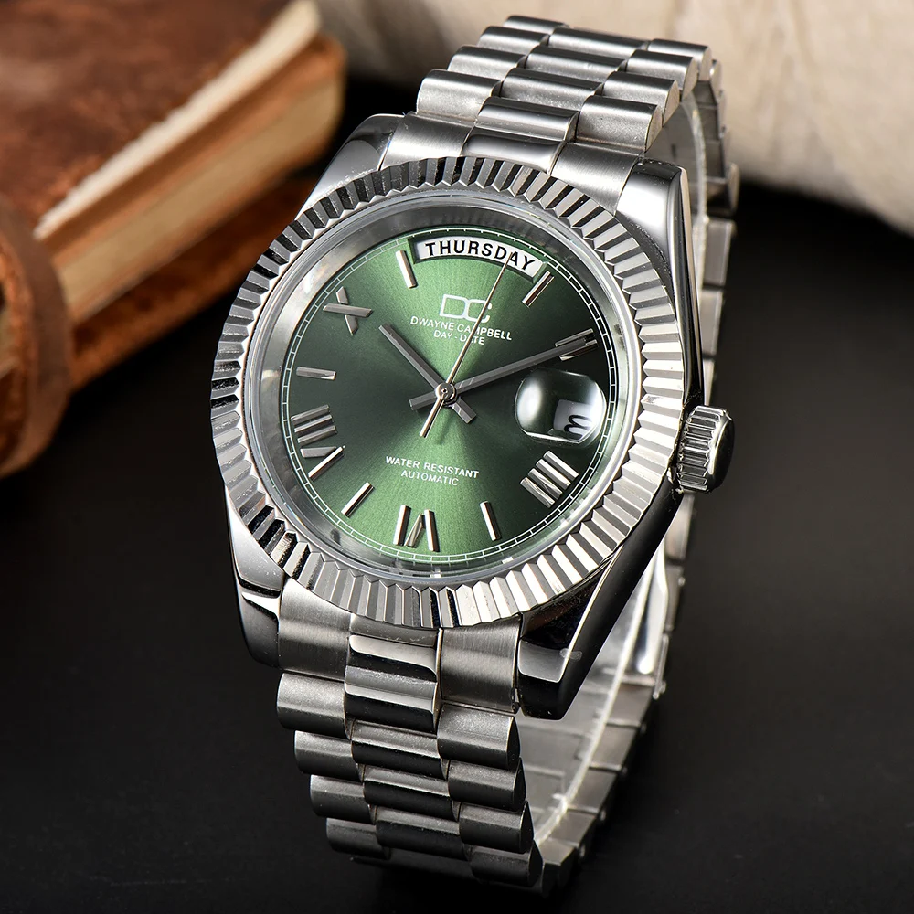 39mm Automatic  luxury men\'s Watch M8285 Movement Sapphire Crystal Luminous stainless steel strap