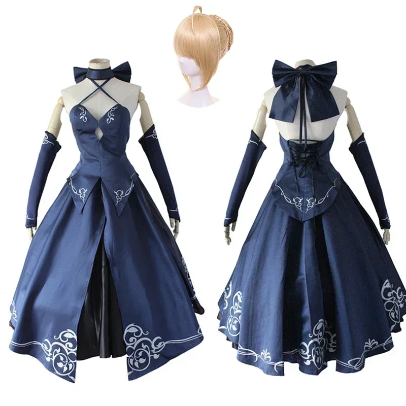 

Anime Uniform For Fate Zero Blacken Saber Altria Pendragon Cosplay Skirt Clothing Japanese Exhibition Halloween Performance Cos
