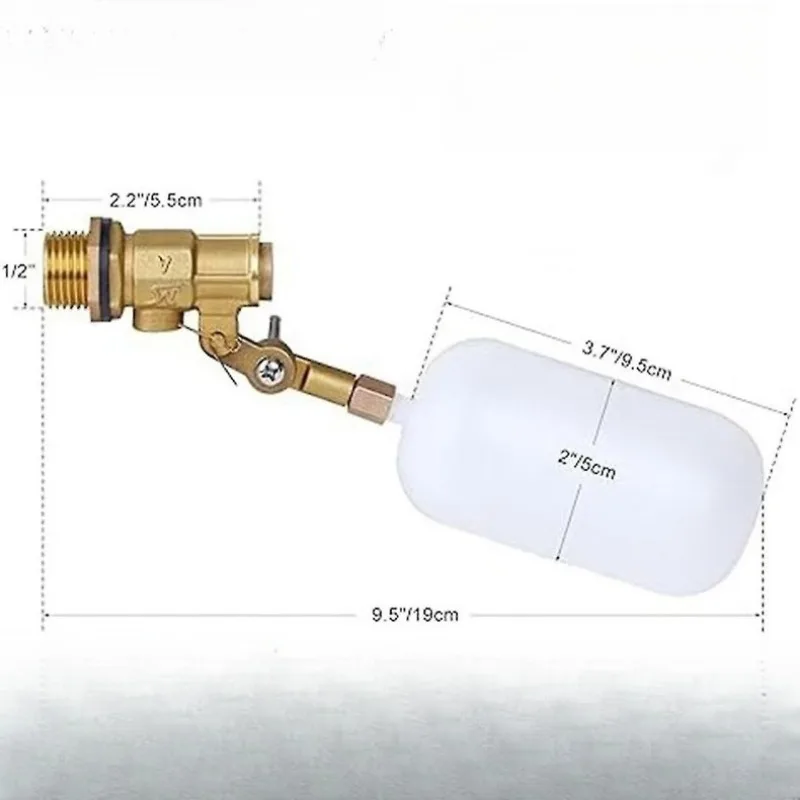 2PCS 1/2 Inch Float Valve, For Pond Float Valve Shutoff Auto Fill For Livestock Tanks, Water Float Valve
