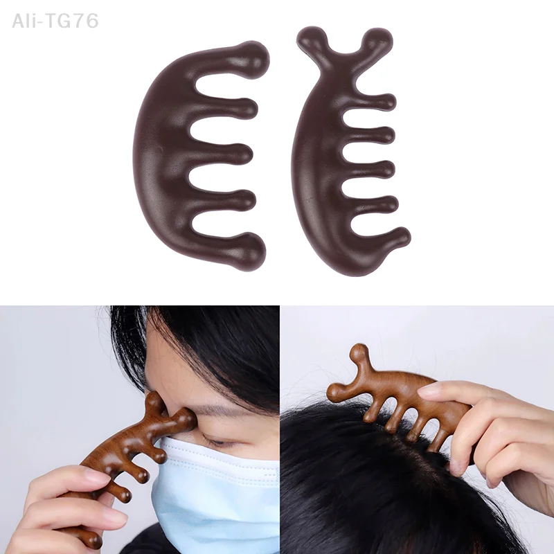 

1 шт. массажная расческа из смолы с широкими зубьями для меридианного массажа тела, акупунктурная терапия для улучшения кровообращения, антистатическая, для гладкости волос