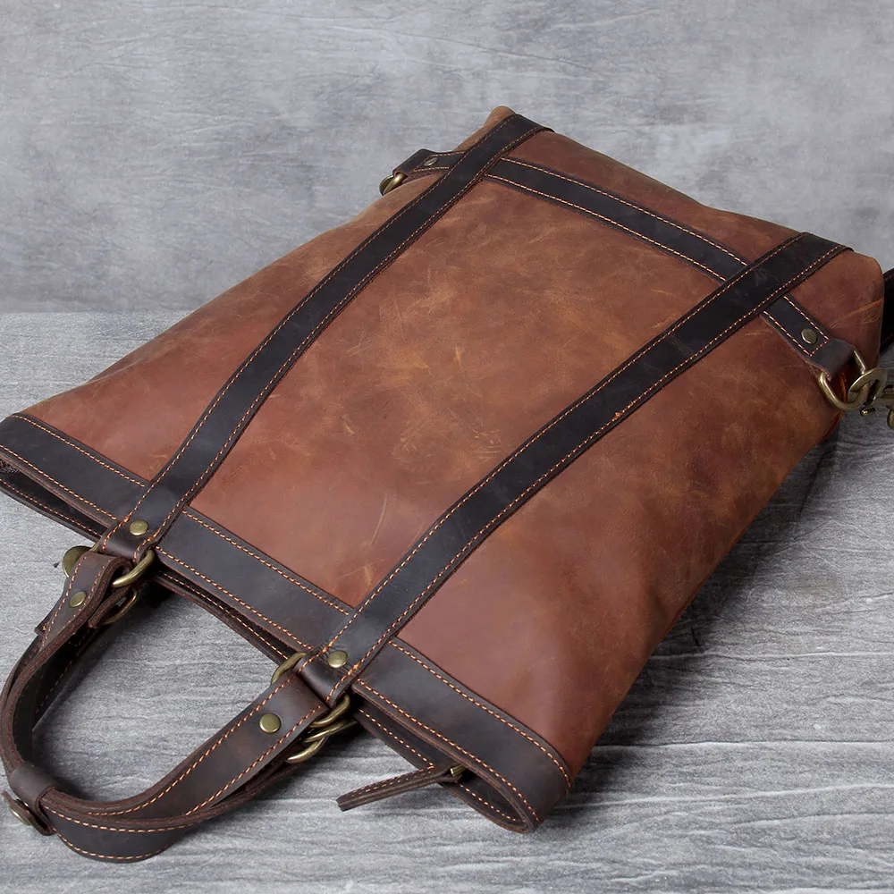 S.WORKER Vintage Echtleder-Rucksack Laptop-Tasche Lässige Crazy-Horse-Leder-Schultasche Outdoor-Reise-Weekender-Tasche – Detail 23