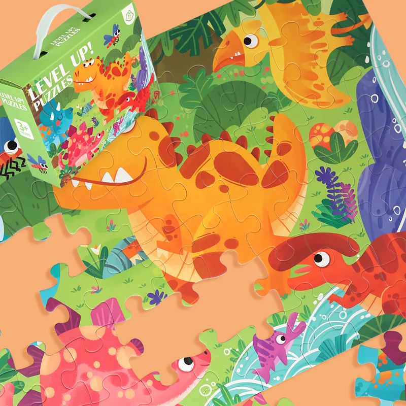 60-piece paper Custom Montessori Kids cartoon puzzle puzzle creative toy puzzle set for kids boys and girls
