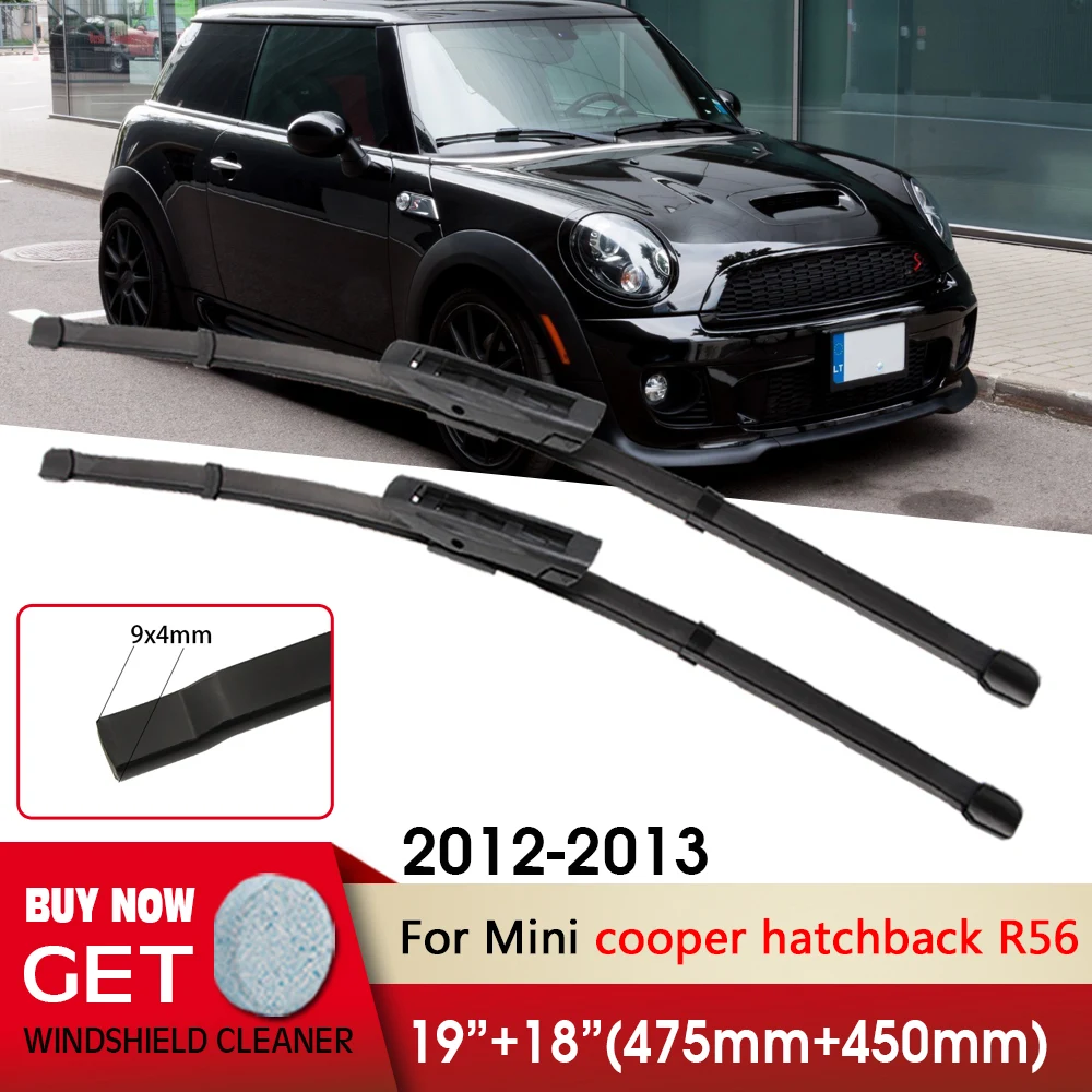 

Car Wiper Front Wiper Blades 19"+18" For Mini cooper hatchback R56 2012-2013 Fit Bayonet Arm Windshield Windscreen Front Window