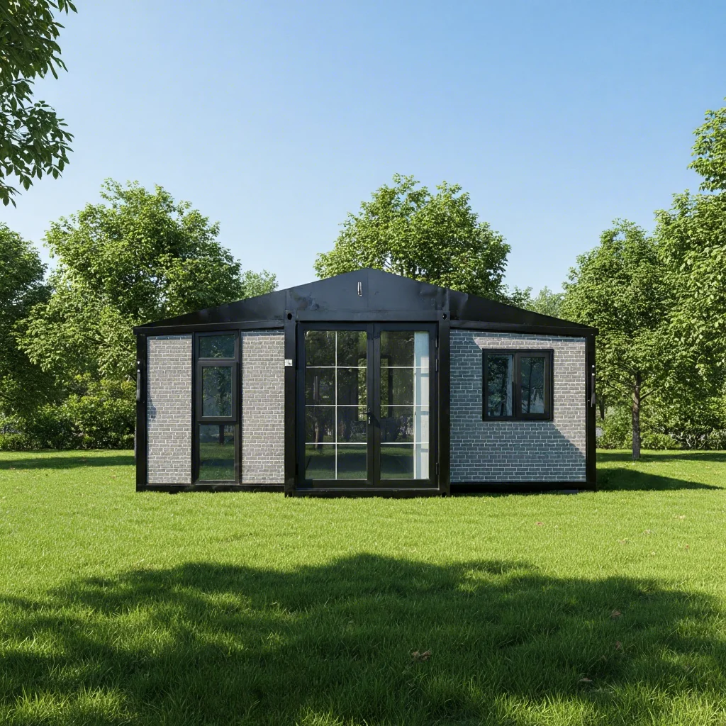 Foldable Modular Steel Structure Container House with Sandwich Panel for Office and Hotel Use