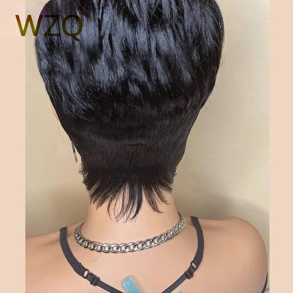 Short Bob Wig Pixie Cut Straight Human Hair Wigs For Women Natural Color Human Hair Accessories Glueless Wig Ready To Wear Sale