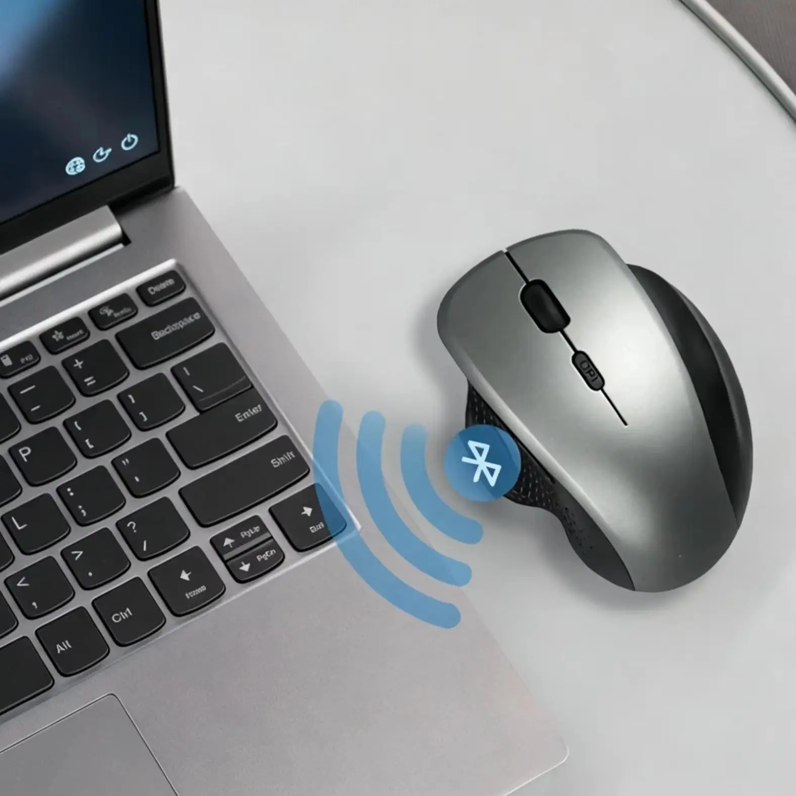 Dual-Mode Wireless Rechargeable Mouse 1600DPI Adjustable Ergonomic Design Office Mouse Relif Hands For PC Computer Laptop Tablet