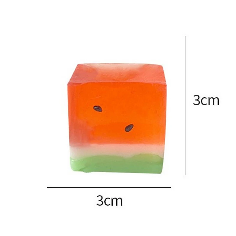 1Pcs Watermelon Ice Cubes Stress Balls Party Gift For Kid Adult Fidget Stress Ball Squeezy Sensory Cubes Soft Slow Rebound Toys