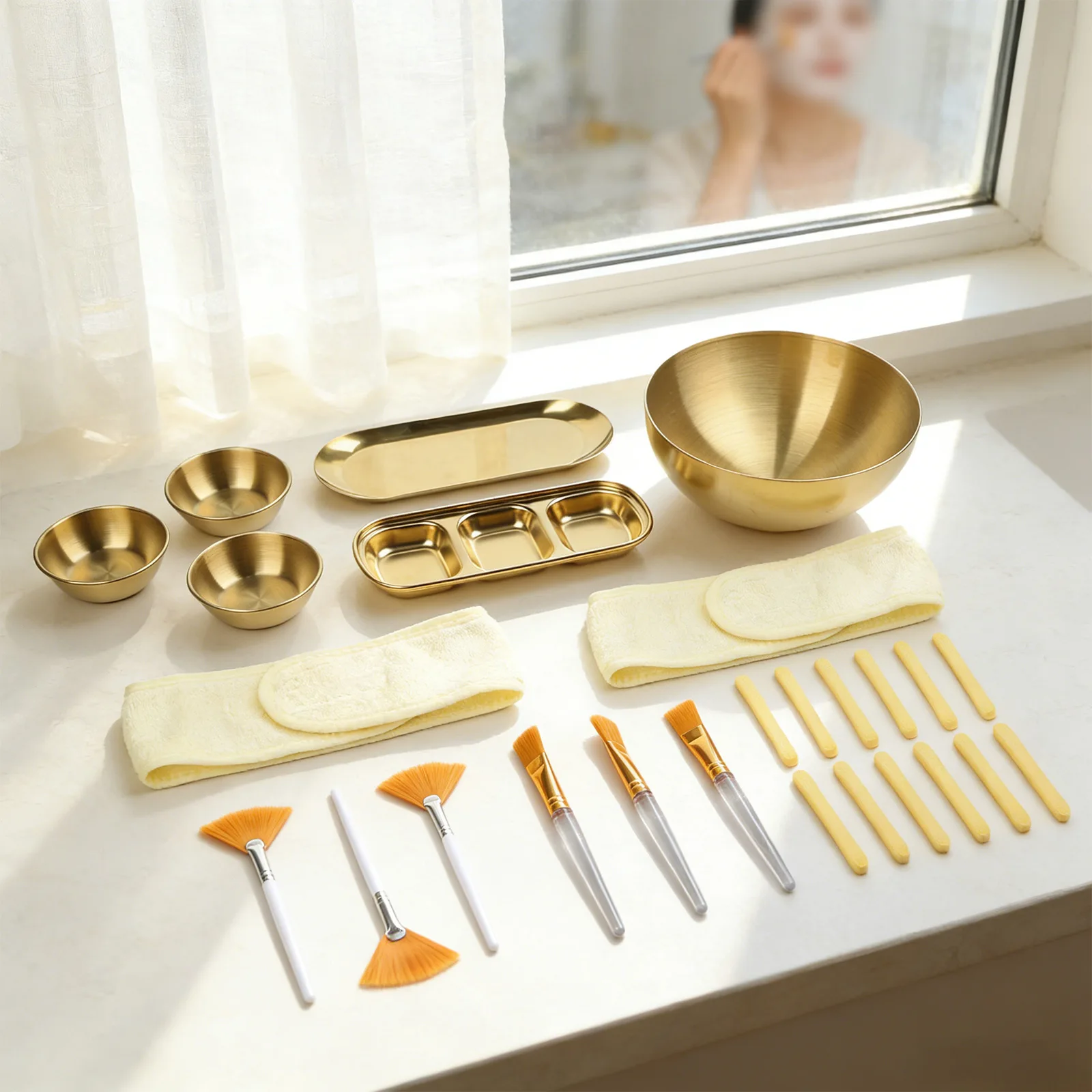 Skincare Mixing Bowl Set with Stainless Steel Containers and 26 Pcs Accessories for Facial Mask and Serum Application