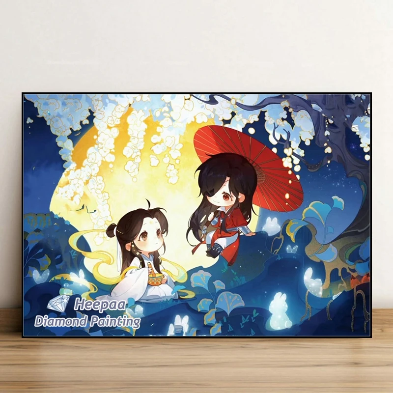 Anime Tian Guan Ci Fu 5d Diamond Painting Heaven Official's Blessing Hua Cheng Xie Lian Cartoon Mosaic Cross Stitch Art Gift