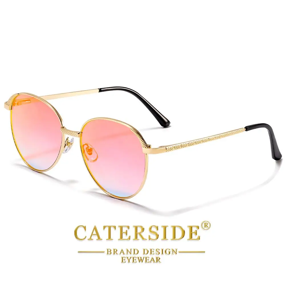 

CATERSIDE мужские солнцезащитные очки-пилоты в круглой оправе с градиентным дизайном Suneyeglass женские уличные очки для путешествий и отдыха в стиле ретро подарок UV400