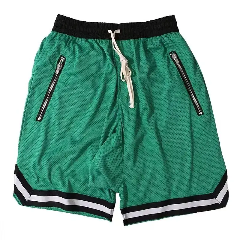 Basketball Zipper Pockets Shorts Outdoor Men Sporting Beaching Bottoms Soccer Traning Bodybuilding Breathable Gym Running Shorts