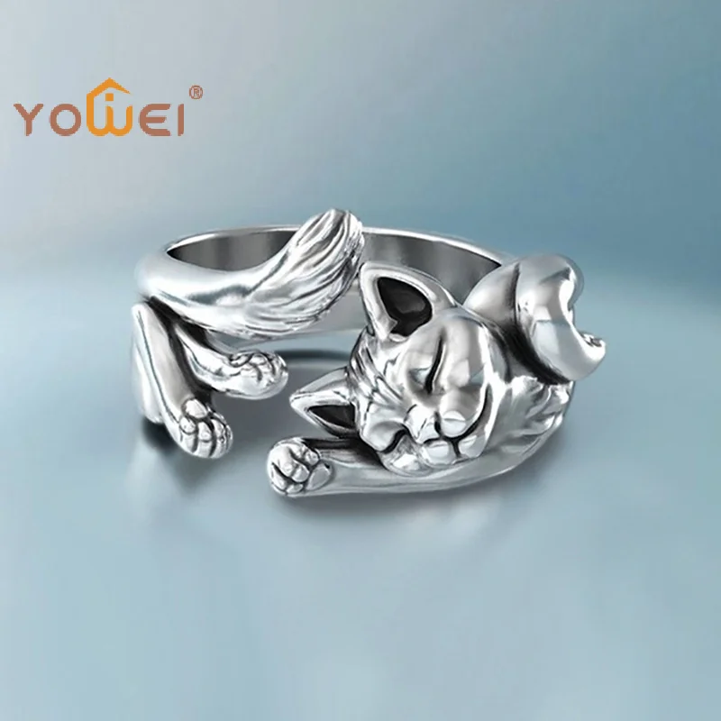 Latest Vintage Cute Cat Rings Women Jewelry Trendy Adjustable Ring Gift Party Accessories
