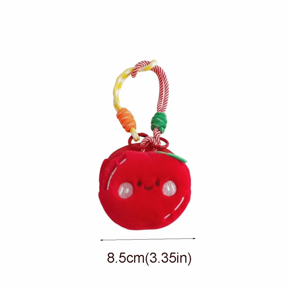 Portable Fruit Cartoon Bag Pendant Key Chain Plush Pouch Plush Earphone Bag Mini Lightweight Dolls Coin Purse Men