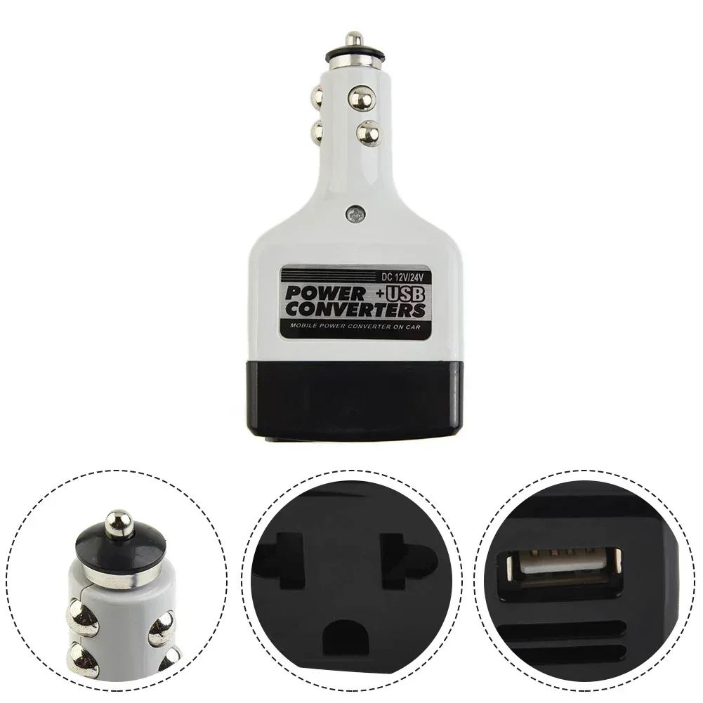 

DC to AC Power Inverter Adapter 12V/24V To 220V USB Outlet Charger Car Accessories For Small Home Appliance 2 Sockets NEW