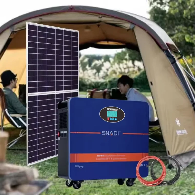 2000W  Solar System Kit, 100AH Lithium Battery, Integrated Portable Power Station for Home Emergency Backup Use