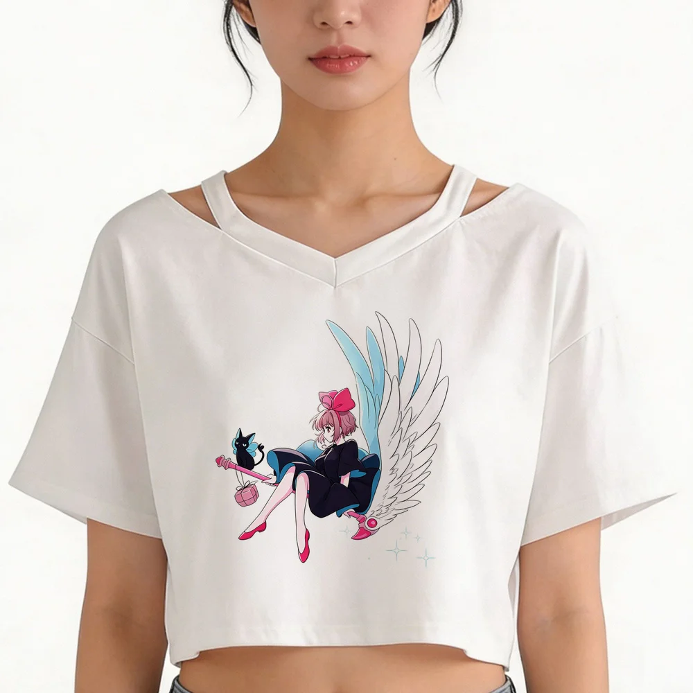 Cardcaptor Sakura crop top female grunge dollette goth meme gyaru t shirt japanese funny baddie