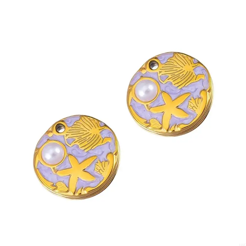 Pack of 2 Stainless Steel Ocean Themed Pendants for Jewelry Crafting and Accessories