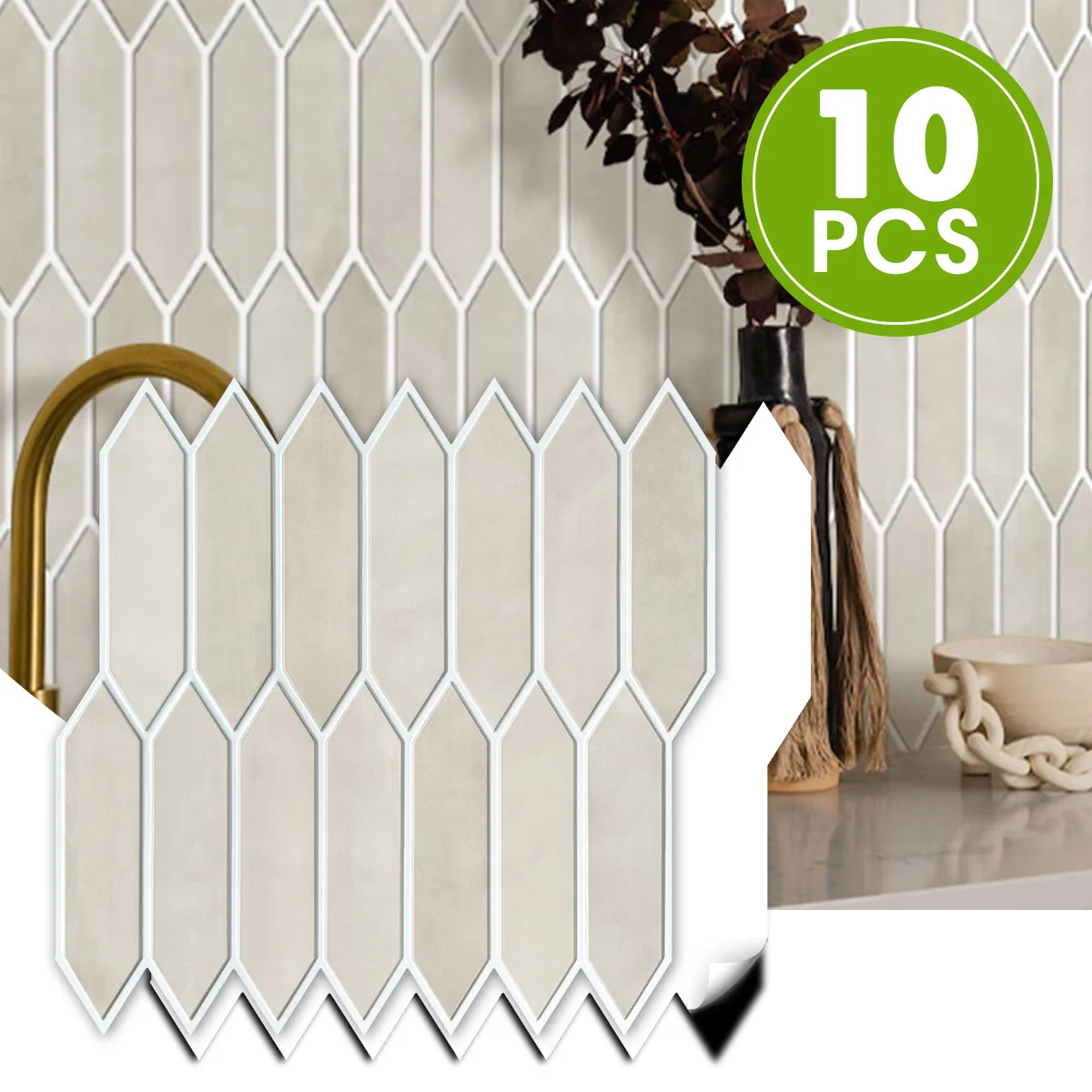 

Commomy 10pcs Matte Peel and Stick Tiles, 12x12 PVC Wall Stickers, Bathroom Tiles Stickers Waterproof, Wall Decor