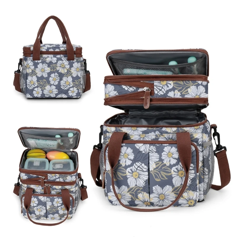 Mom Bag Large Capacity Diaper Bag Printed Pattern Shoulder Bags Storage Bag Handbag Multiple Compartment Crossbody Bag