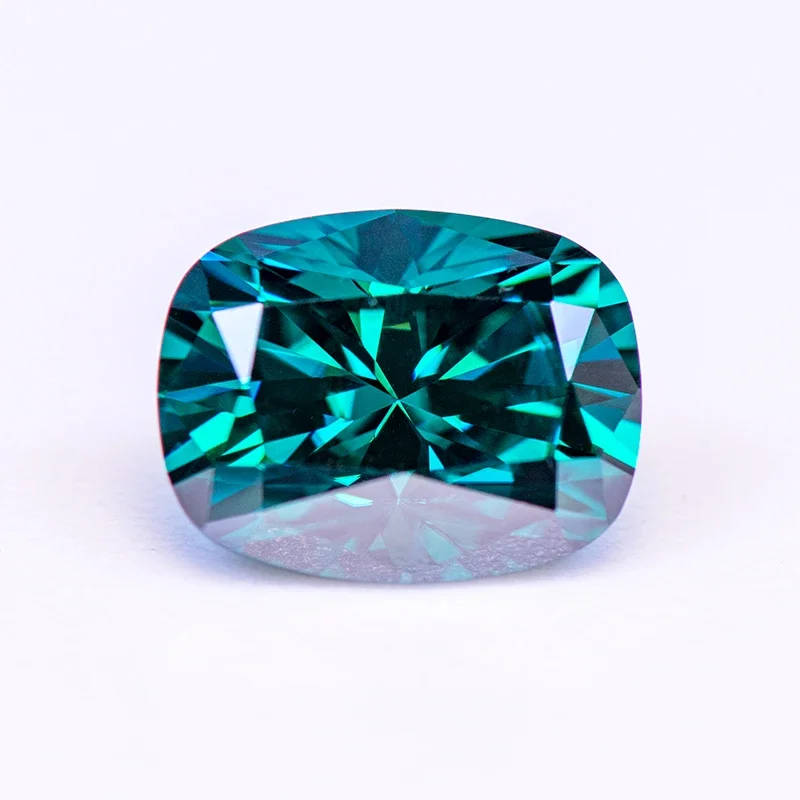 

Moissanite Stone Cushion Cut Emerald Green Primary Color Lab Grown Gemstone for DIY Charms Jewelry Makingwith GRA Certificate