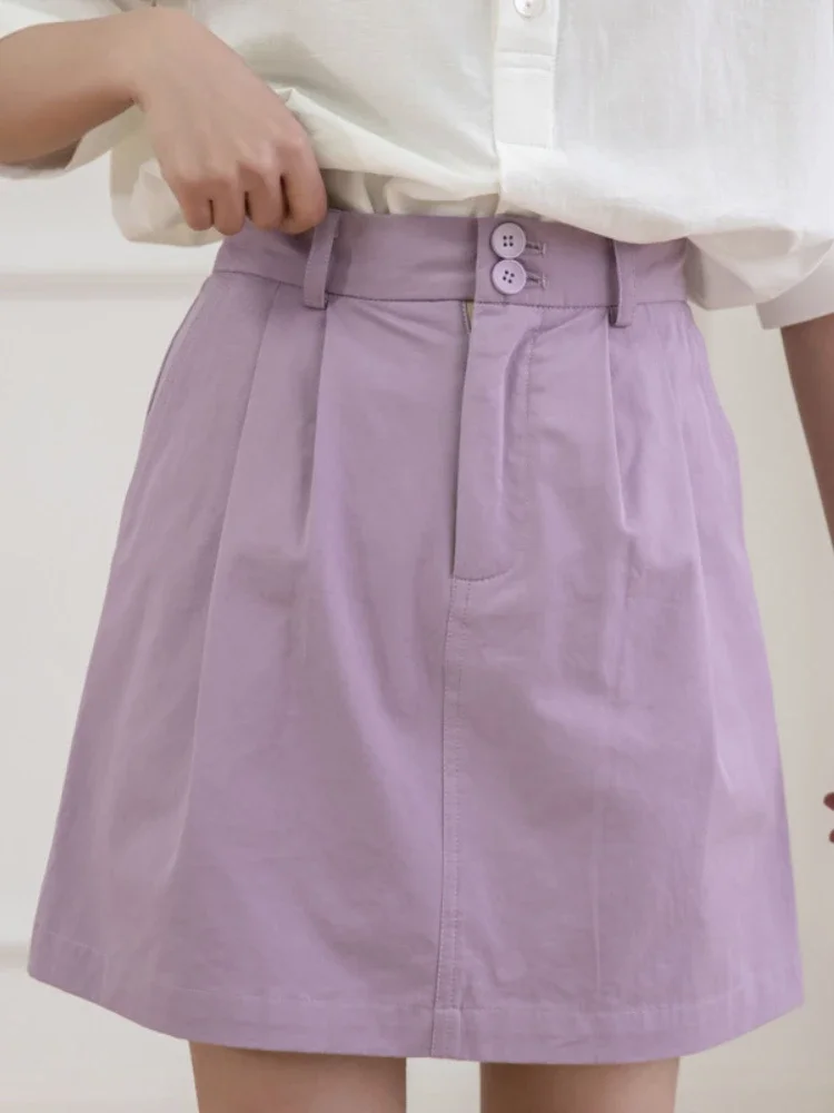 

Japanese Cute Girl Mini Purple Skirt Preppy Style Soft Sister Elastic High Waist A Line Pleated Short Skirts JSK Uniform Skirt