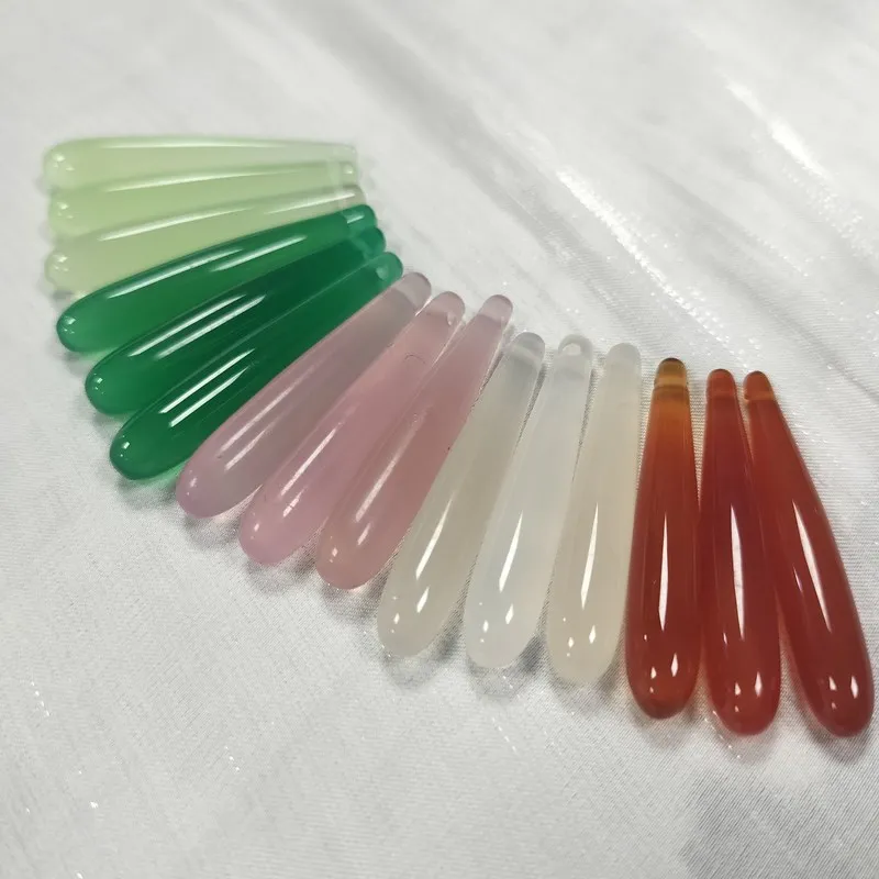 5pieces Agate drop green white red pink 35mm for DIY jewelry making  loose beads  FPPJ wholesale nature