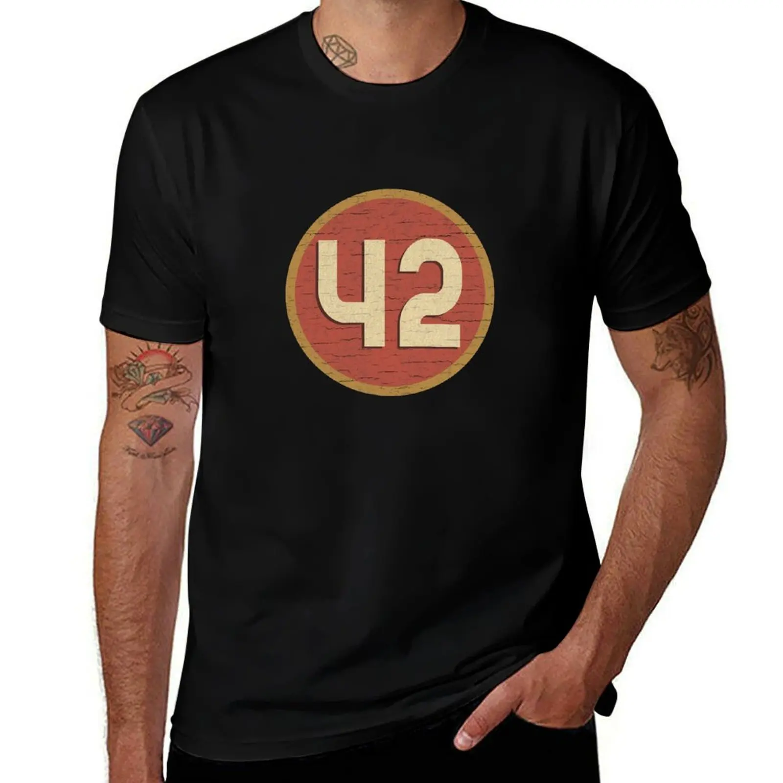 

from grunge 42 Galaxy Guide cracks to style the Hitchhikers The answer retro,vintage numbers T-Shirt the with