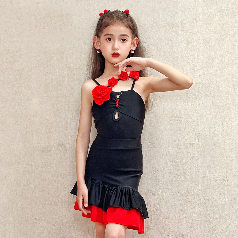 Fashion Latin Dance Competition Dress Girls Samba Latin Dance Professional Costume Kids Performance Dancing Clothes SL12842