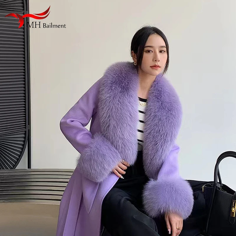 Real Fox Fur Collar Scarf Cuff Set Winter Warm Fashion Luxury Men Coat Jacket Fur Collar Natural Neck Scarves Shawls For Ladies