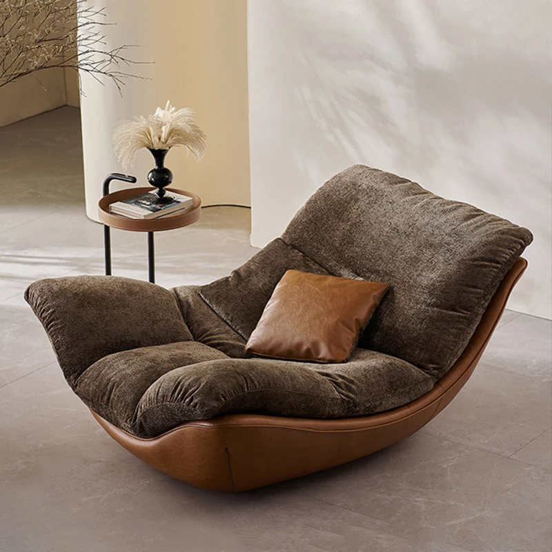 

Modern soft velvet lounge chair for relaxation, high-end Italian luxury living room chair, new designer casual single sofa chair