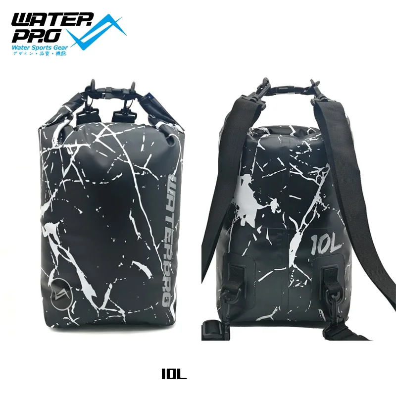 Water Pro Marble Two Strap Dry Bag 10L 15L 20L With Waterproofing Membrane Scuba Diving Snorkeling Swimming Water Sports