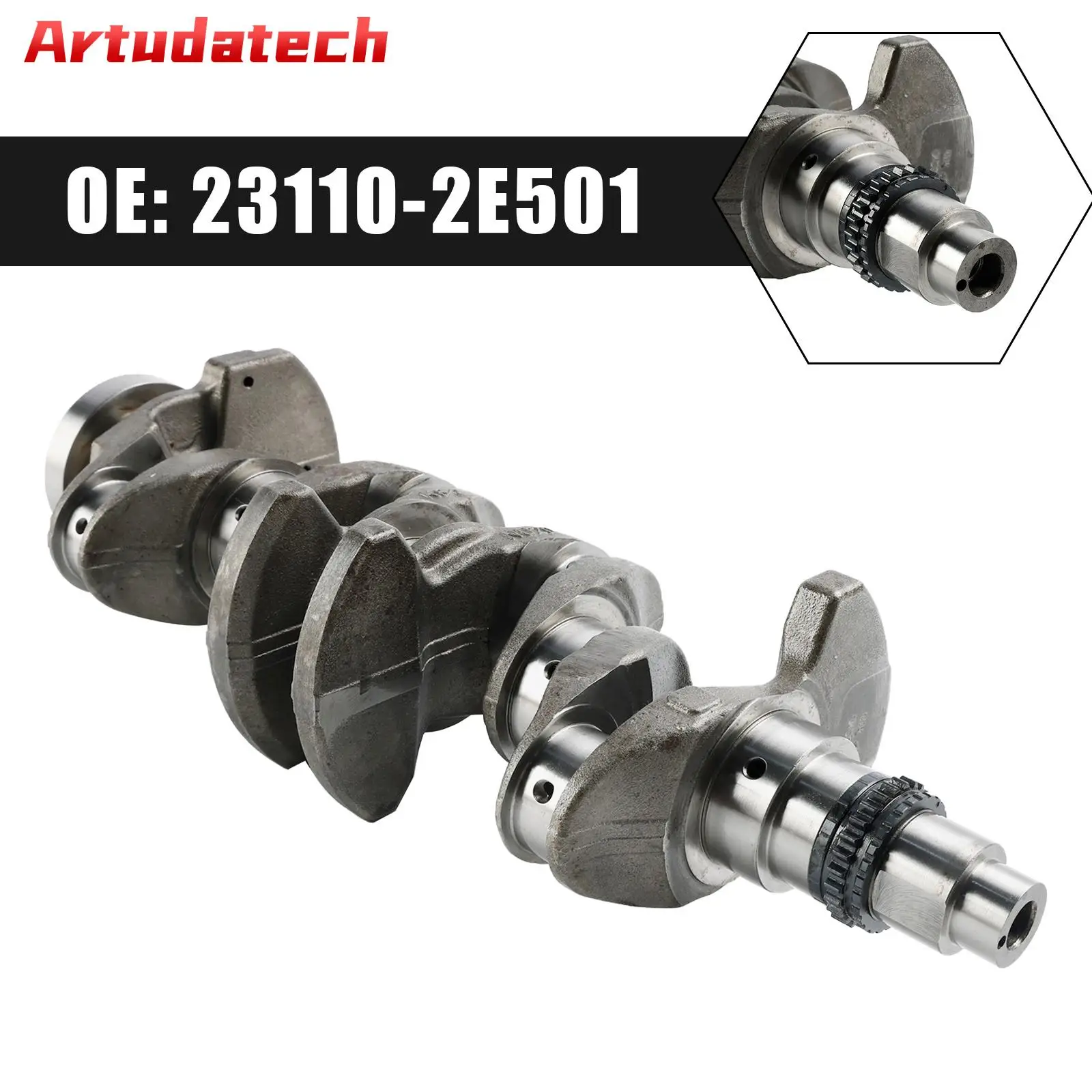 Artudatech 2.0L Engine Crankshaft 23110-2E501 for Hyundai Elantra Kona 2017 2018 2019 2020