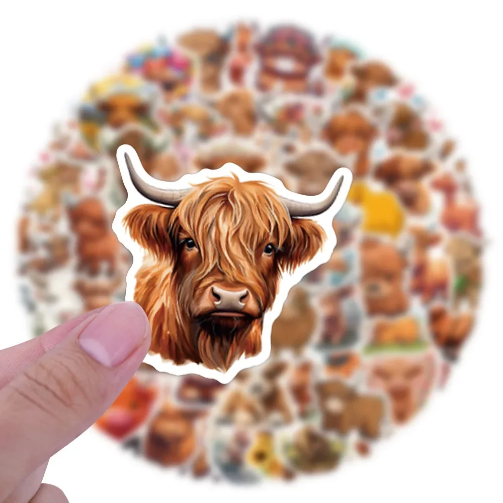 110 pçs dos desenhos animados animal bonito vaca bonito engraçado graffiti decalque à prova dwaterproof água crianças brinquedo diy skate copo de água guitarra scrapbook crianças brinquedo