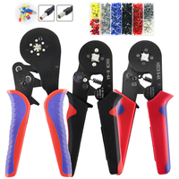 HSC8 6-4A ferrule Crimping Pliers 0.25-10MM² wire crimper tool Wire Stripper Hand Ferrule Crimp set Plier KIT With1200 Terminals