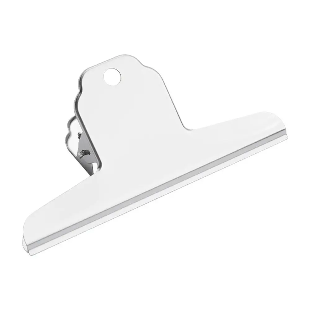 Simple Stainless Steel Metal Binder Clips Multi-size Round/Flat/Mountain Head Paper Clips Ticket Bill Clamp Students