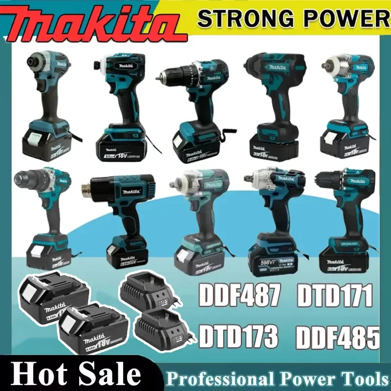 

Аккумуляторный ударный шуруповерт Makita, 18В, Li-Ion, портативный электроинструмент, доступны различные модели