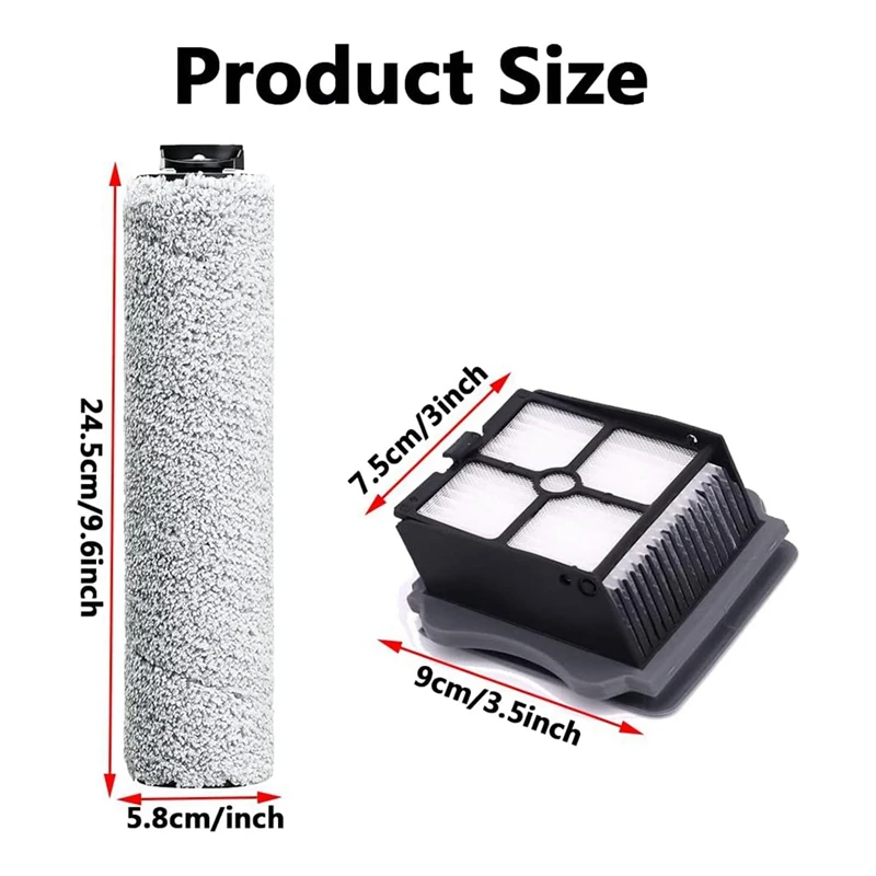 Kit de accesorios para Tineco Floor One S3/ Ifloor 3, rodillo de cepillo de filtro de vacío para Tineco Floor One S3, inalámbrico, húmedo y seco