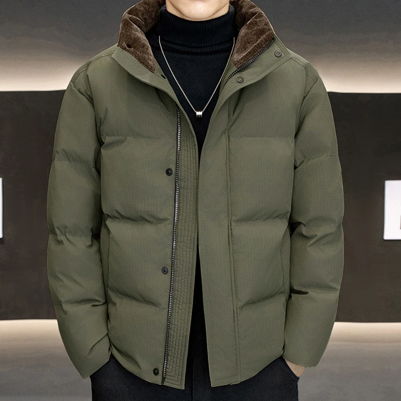 

Casual 2025 Autumn Winter Men's Warm Lightweight Cotton-Padded Jackets Thicken Wool Filling Coats Outwear Windproof Top Clothing