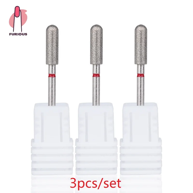 

1/3 Pcs Smooth Rounded Barrel Cuticle Safety Diamond Nail Bit for Acrylic Gel Nail Manicure Pedicure Electric Nails Tool
