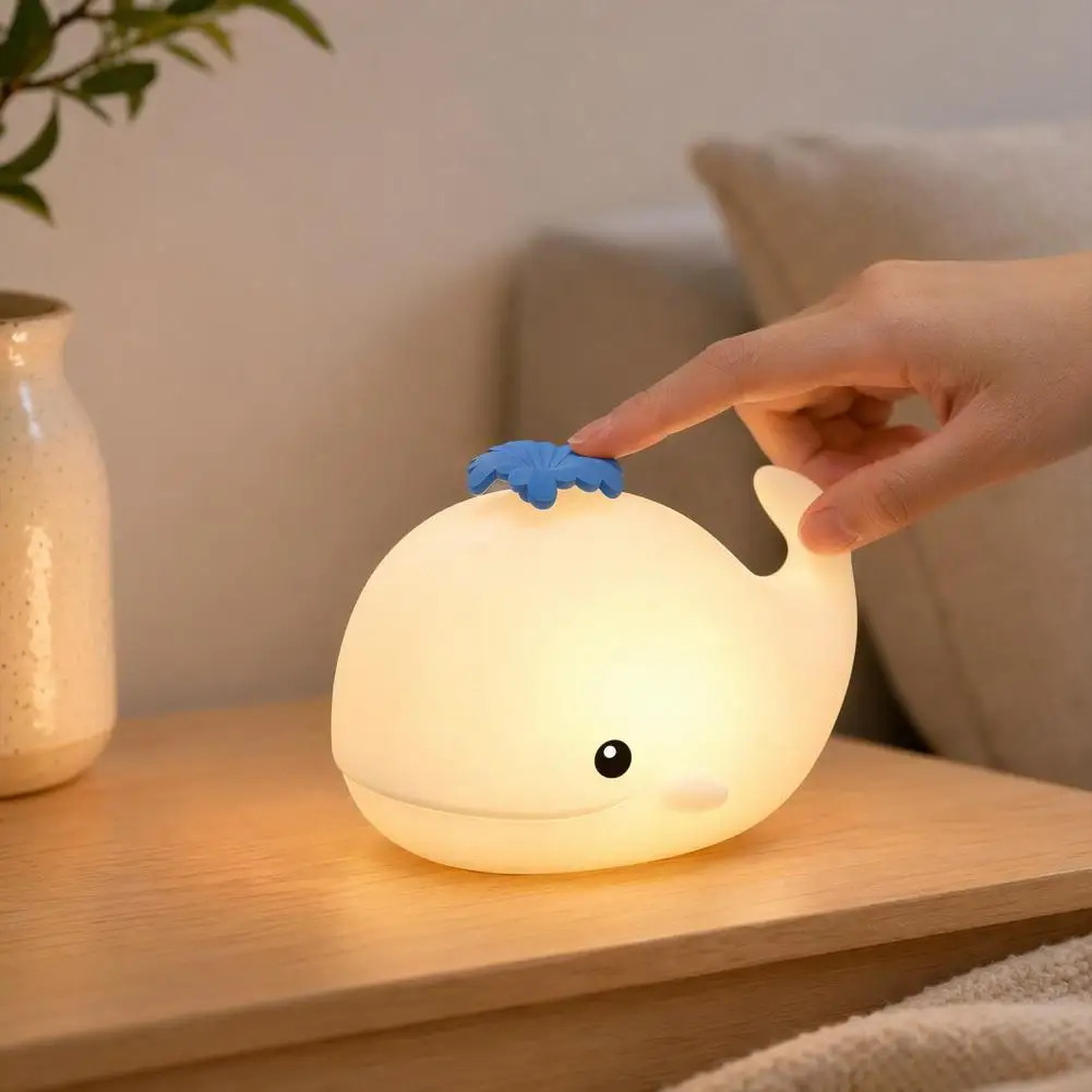 Color Changing Night Light Portable Silicone Bedside Lamp Silicone Touch Night Light with 7-color Changing Rechargeable Kids