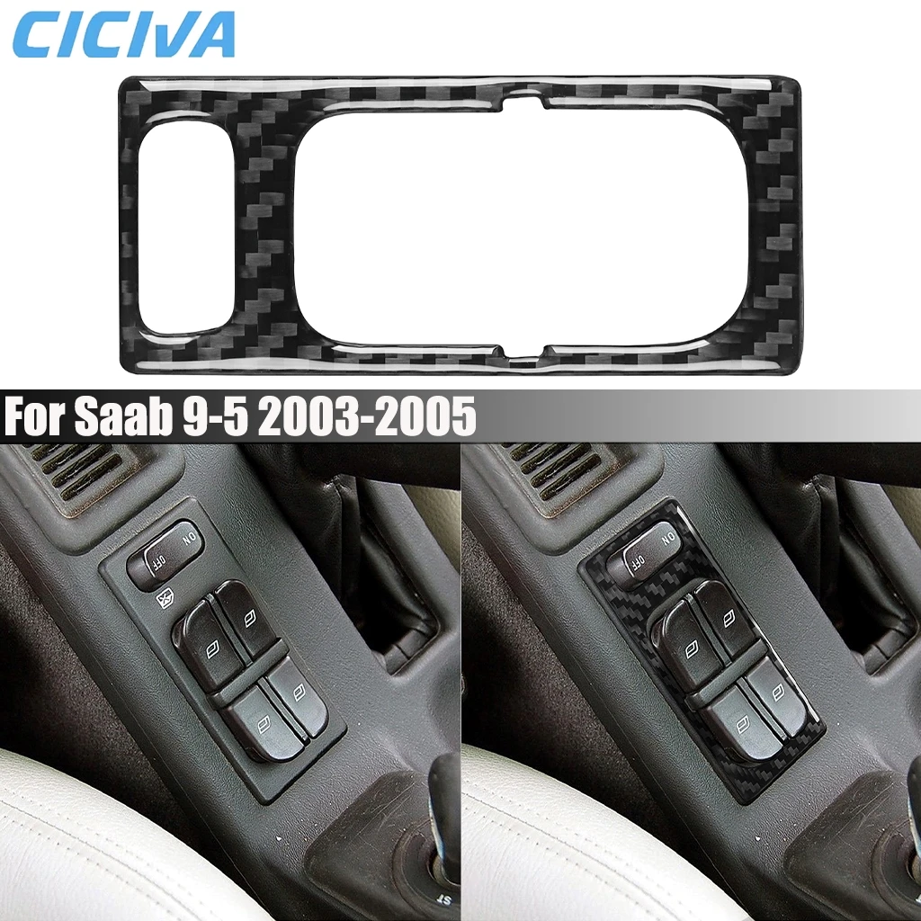

Carbon Fiber Car Accessories Center Window Switch Decorative Modified Cover Sticker Interior Trim For Saab 9-5 2003 2004 2005
