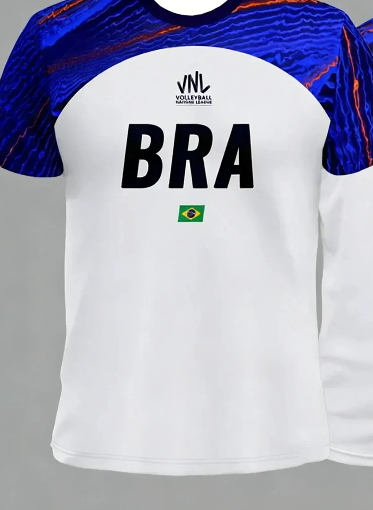 Brasilien VNL Volleyball-Uniform, Unisex, schnelltrocknend, atmungsaktives Sport-Trainings-T-Shirt, Nationalmannschafts-Flaggen-Druck – Detail 5