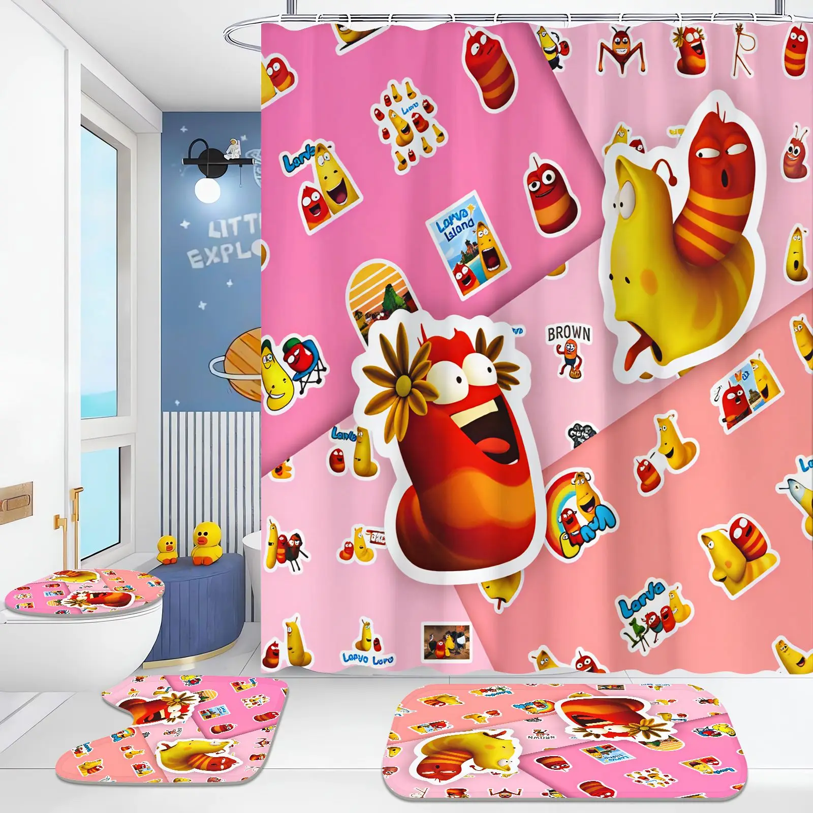 juego-de-cortinas-de-ducha-con-diseno-de-larva-de-dibujos-animados-cortina-de-bano-impermeable-rosa-con-alfombras-de-bano-accesorios-de-decoracion-para-el-bano