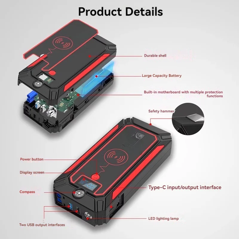 UltraSafe Car Battery Jump Starter NOCO Boost Plus Portable Charger Jumper Cables