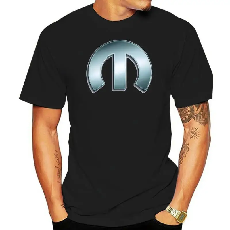 New Fashion Casual Men T Shirts Mopar Logo Printed Graphic Round Neck Cotton Tops Black