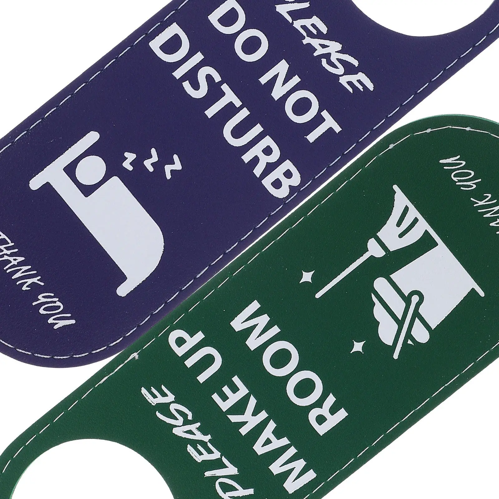 Privacy Door Sign Hotel Hanger Double-sided Reversible Not Disturb Please Make Up Room PU Hanging Knob